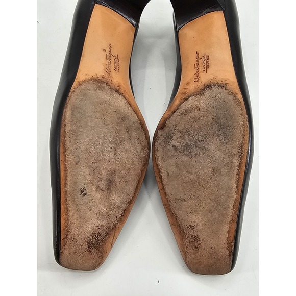 Salvatore Ferragamo Boutique Black Leather Pumps Women\'s 5.5 C Italy 55857 E49